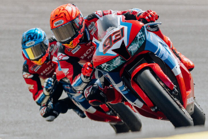 Marquez brothers wearing Shoei X-Fifteen Helmet