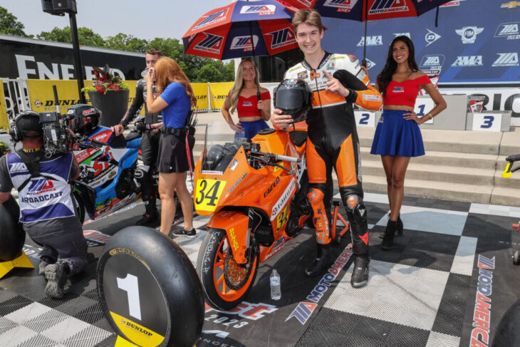 2023 MotoAmerica Road America Results Rossi Moor Sunday Junior Cup action Brian J Nelson photo BJND6192_P