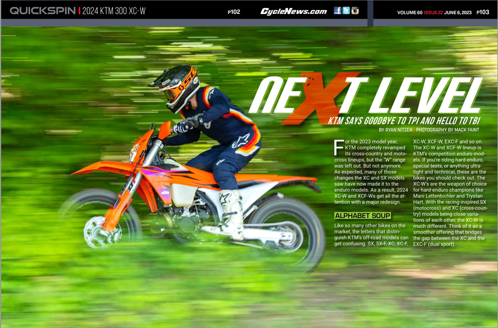 2024 KTM 300 XC-W Cycle News magazine review