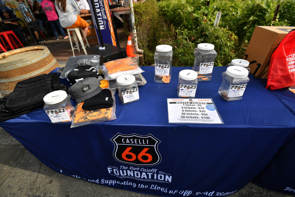 booth at Kurt Caselli Foundation 2023 MotoDoffo Winery Fundraiser