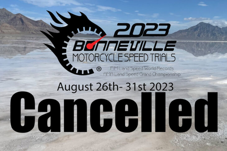 Bonneville Motorcycle Speed Trials 2023 canceled