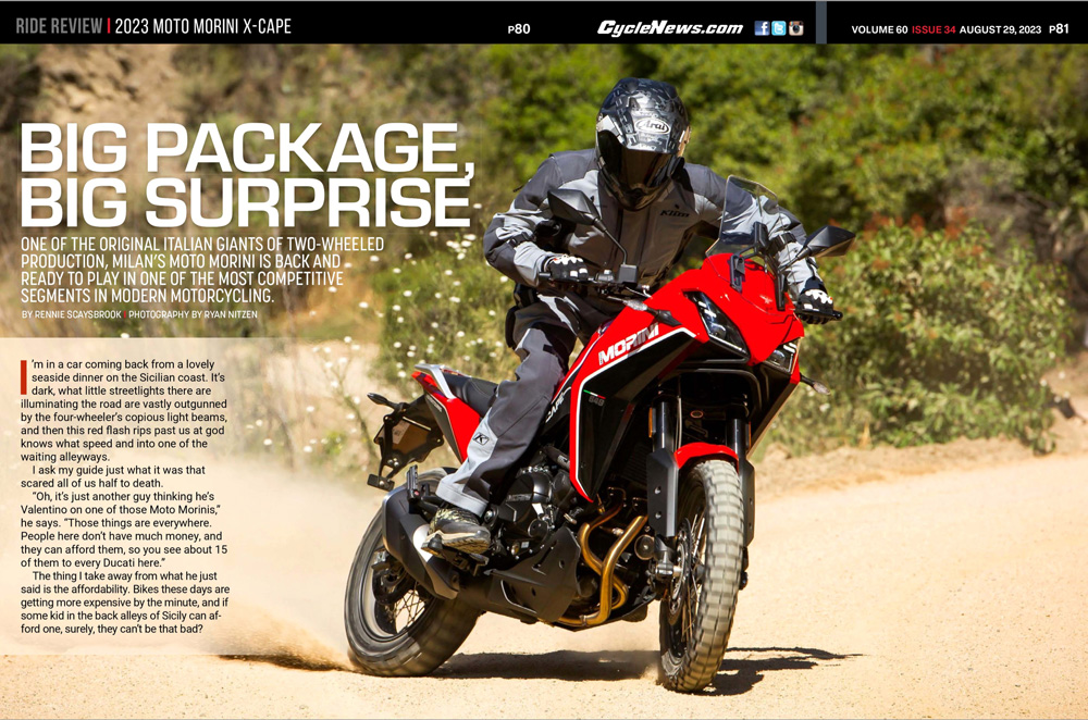 Cycle News Magazine 2023 Moto Morini X-Cape Review