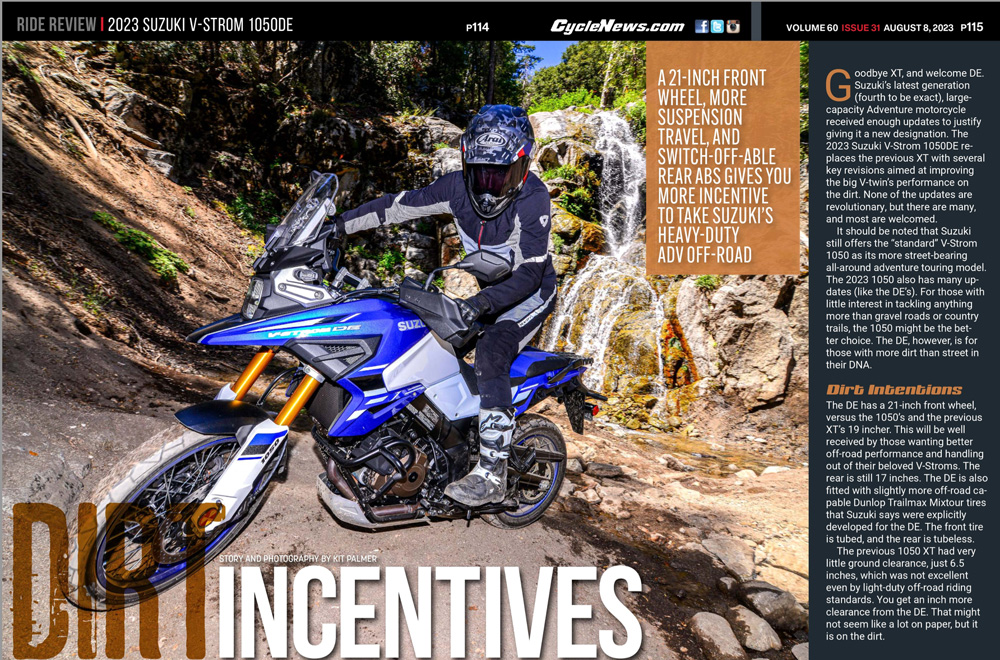Cycle News Magazine 2023 Suzuki V-Strom 1050DE Review Cycle News Magazine 2023 Suzuki V-Strom 1050DE Review