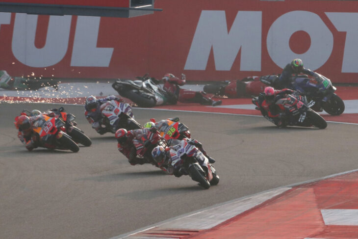 2023 Indian MotoGP News and Results turn one crash