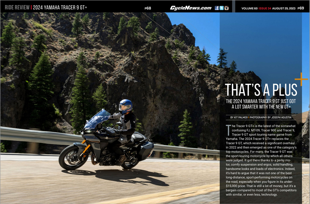 Cycle News Magazine 2024 Yamaha Tracer 9 GT+ Review
