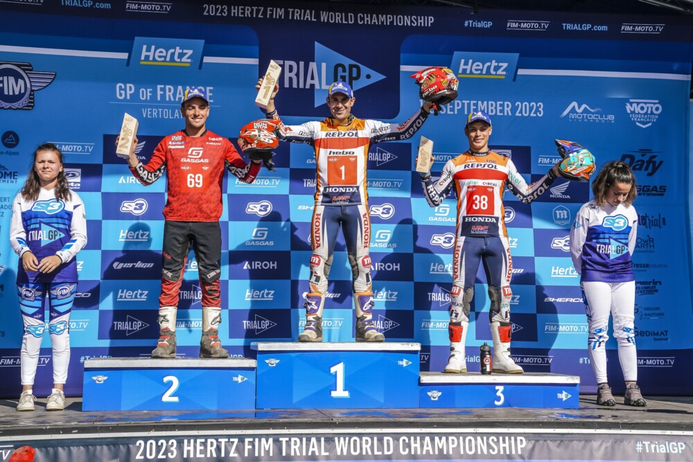 Podium at 2023 TrialGP of France.jpg