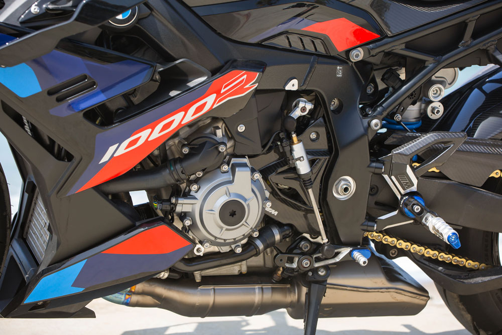 2023 BMW M 1000 R M Competition motorcycle engine 2023 BMW M 1000 R M Competition rearsets