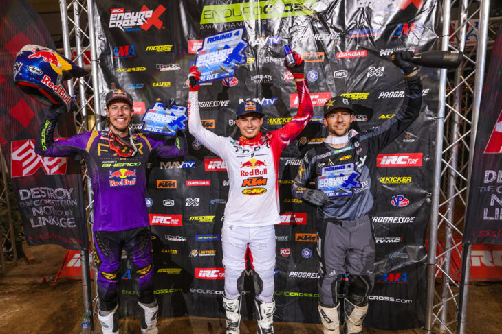 2023 EnduroCross Idaho Results Round 4 Pro Podium Trystan Hart-Cody Webb-Colton Haaker