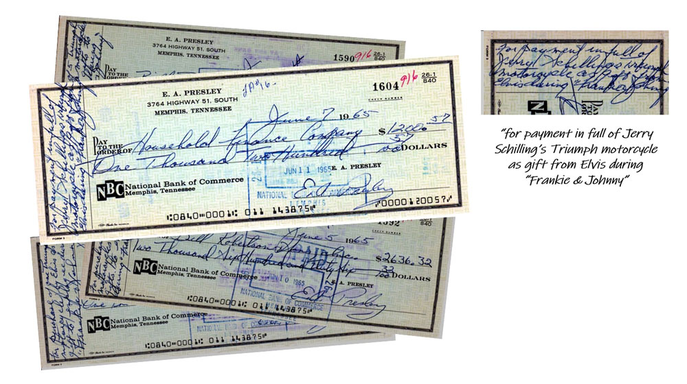 Copies of four of the original checks 