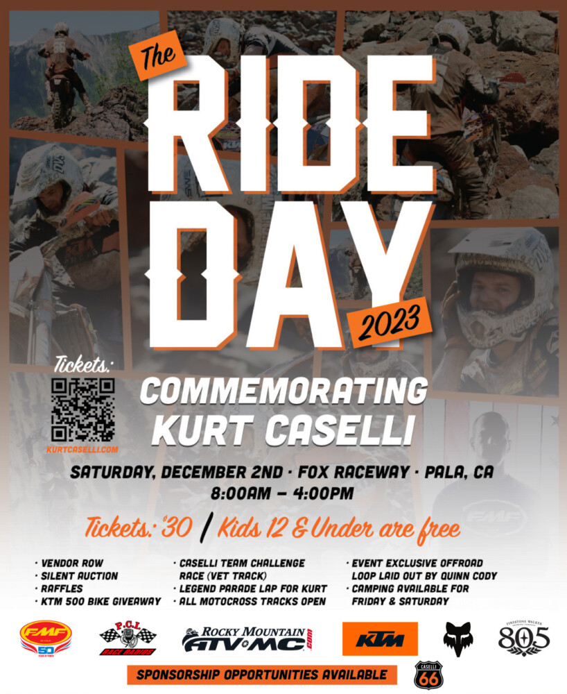 Kurt Caselli Ride Day 2023 FLYER