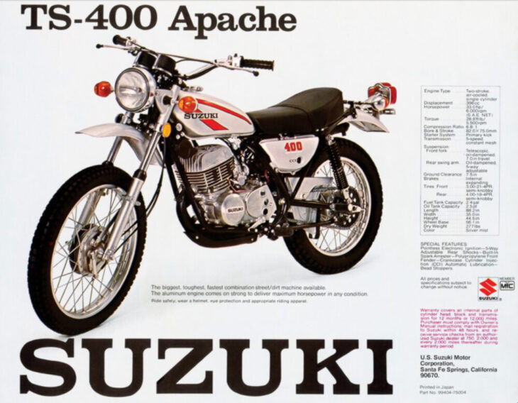 1975 Suzuki Apache motorcycle