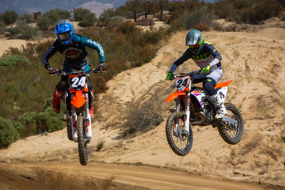 2024 KTM 250 SX and KTM 250 SX-F jumping