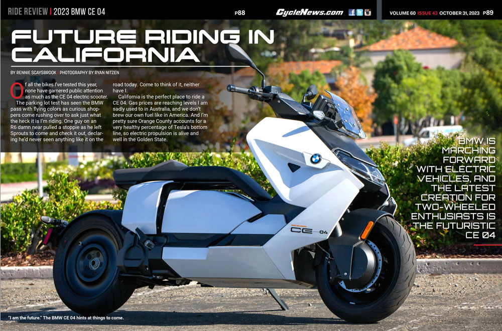 Cycle News Magazine 2023 BMW CE 04 Review Cycle News Magazine 2023 BMW CE 04 Review