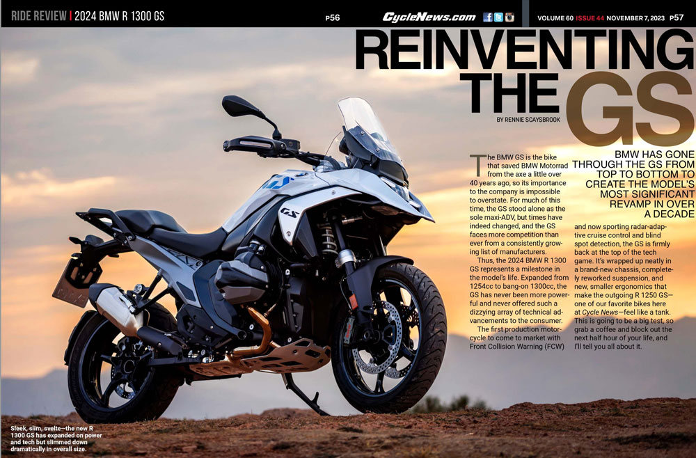 Cycle News Magazine 2024 BMW R 1300 GS review