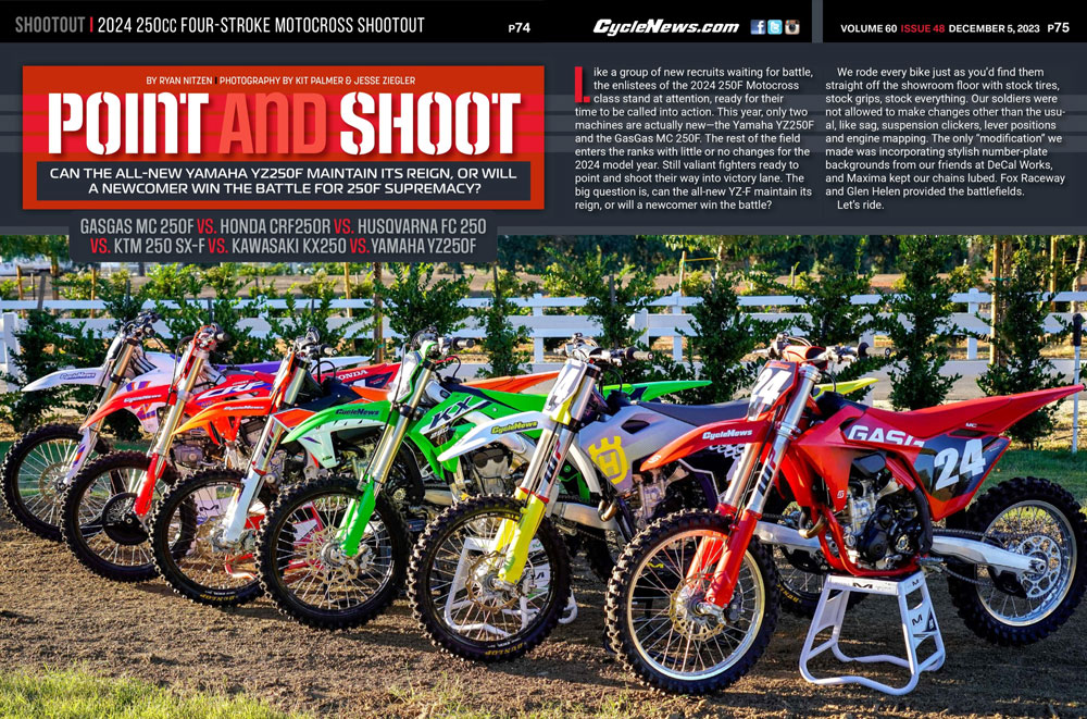 Cycle News Magazine 2024 250cc Four-Stroke Motocross Shootout