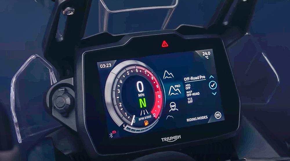 2024 Triumph Tiger 900 TFT dash screen