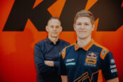 Harry Norton as MXGP Red Bull KTM Team Manager. Pictured with Robert Jonas