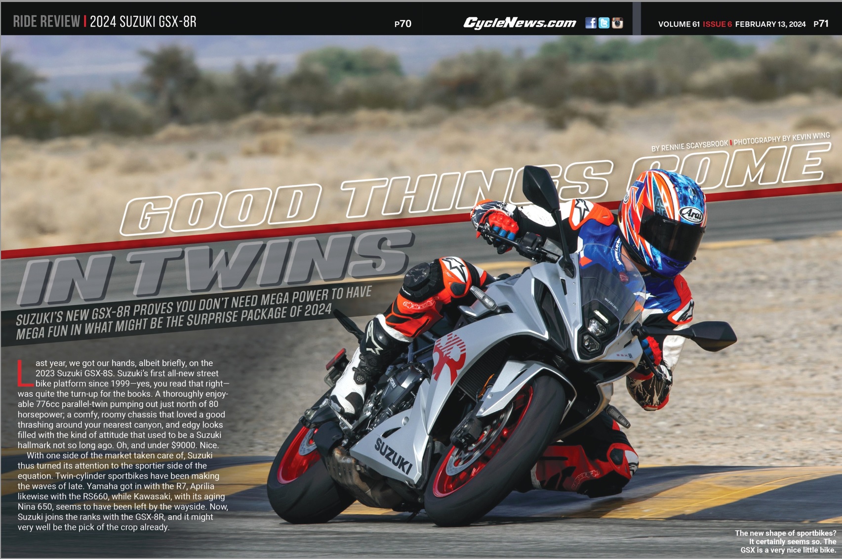 Cycle News Magazine 2024 Suzuki GSX-8R Review