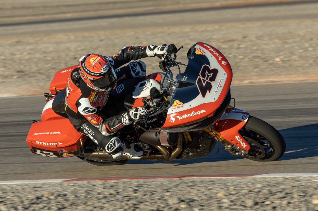 Harley-Davidson Screamin’ Eagle team rider James Rispoli