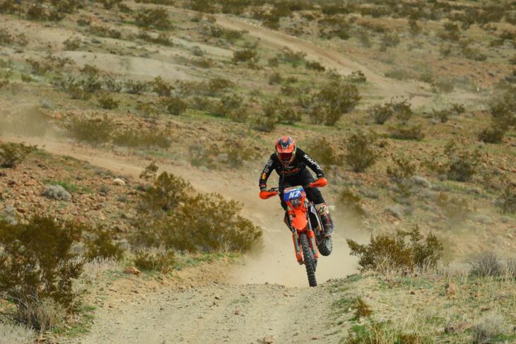 Shane Logan and Carter Klein bike at 2024 BITD Golden State 250