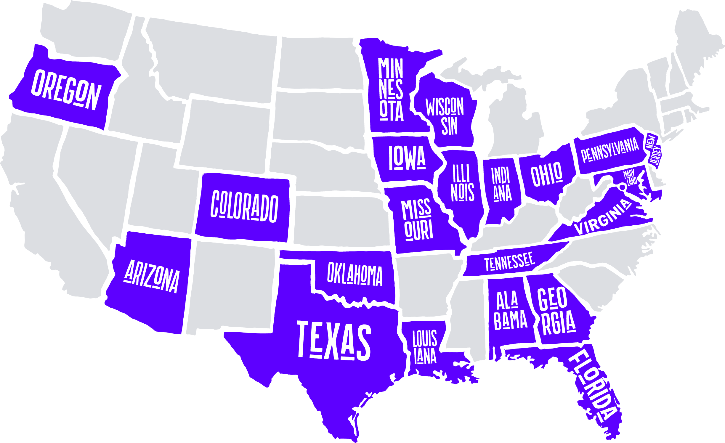 Voom Pay-Per-Mile Motorcycle Insurance Map