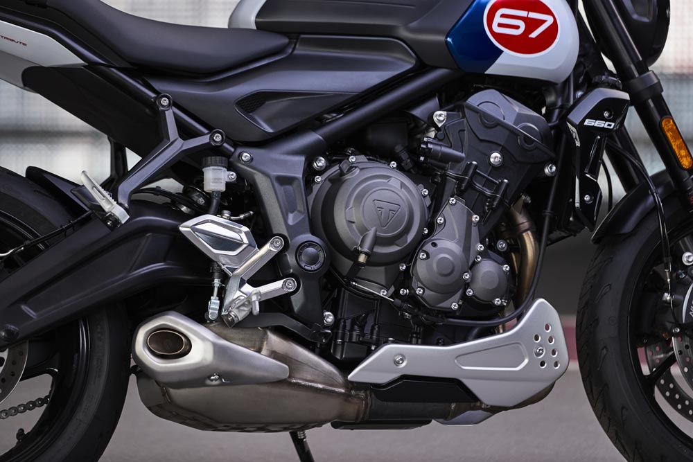 2025 Triumph Trident Triple Tribute Special Edition engine