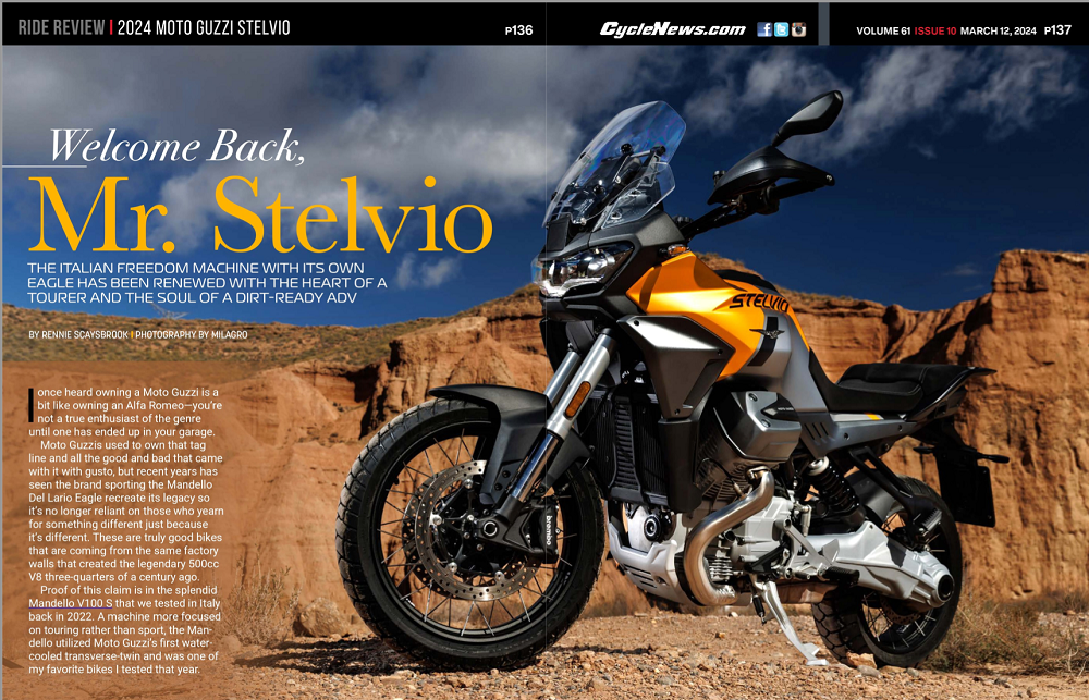 Cycle News Review 2024 Moto Guzzi Stelvio