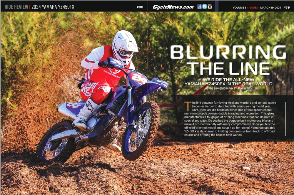 Cycle News Review 2024 Yamaha YZ450FX