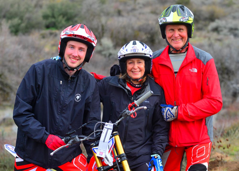 Debbie Evans with husband and son