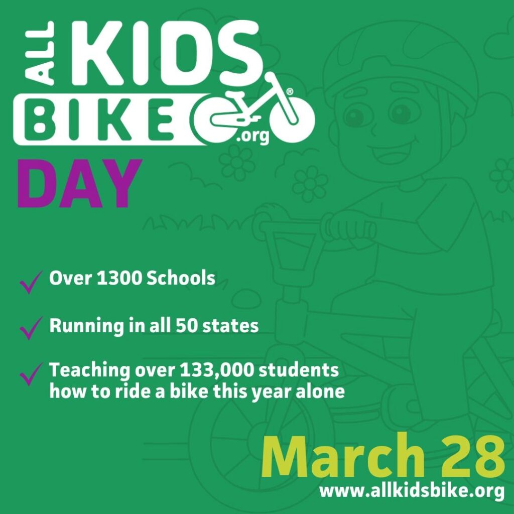 March 28 is All Kids Bike Day