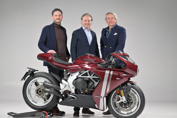 The new MV Agusta Board: (from left) Luca Martin, Hubert Trunkenpolz, Filippo Bassoli