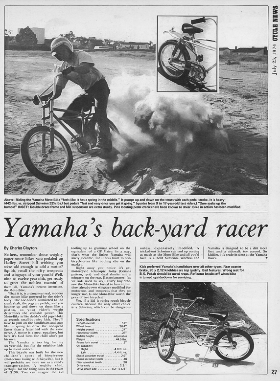 Archives Column | Yamaha’s Moto-Bike