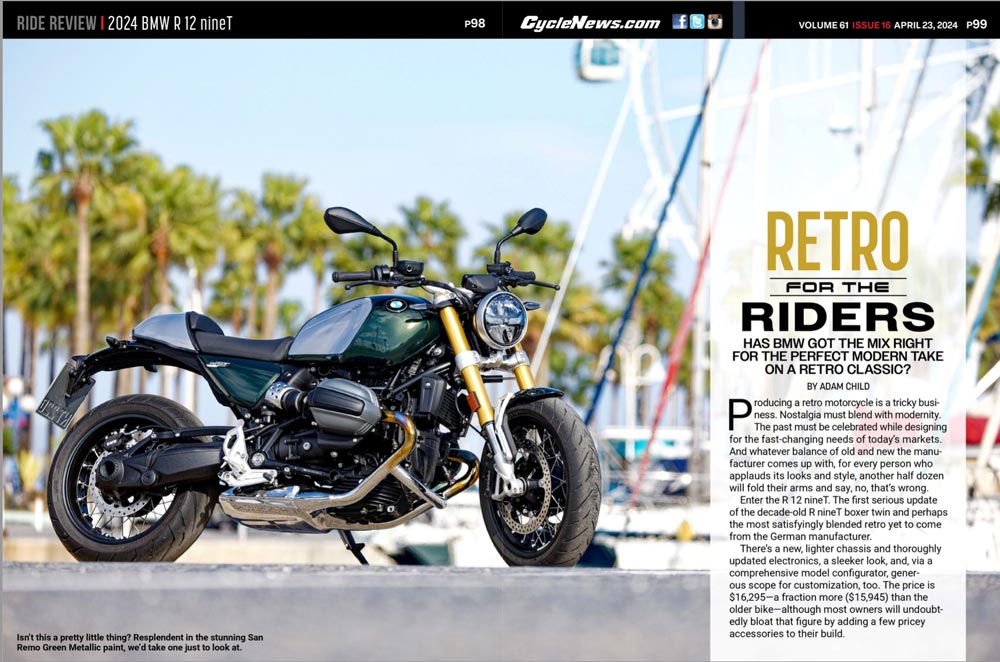 Cycle News Magazine 2024 BMW R 12 nineT Review