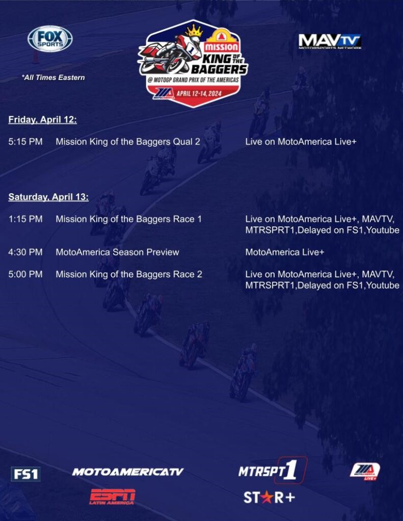 MotoAmerica How To Watch Mission King of the Baggers at MotoGP Weekend