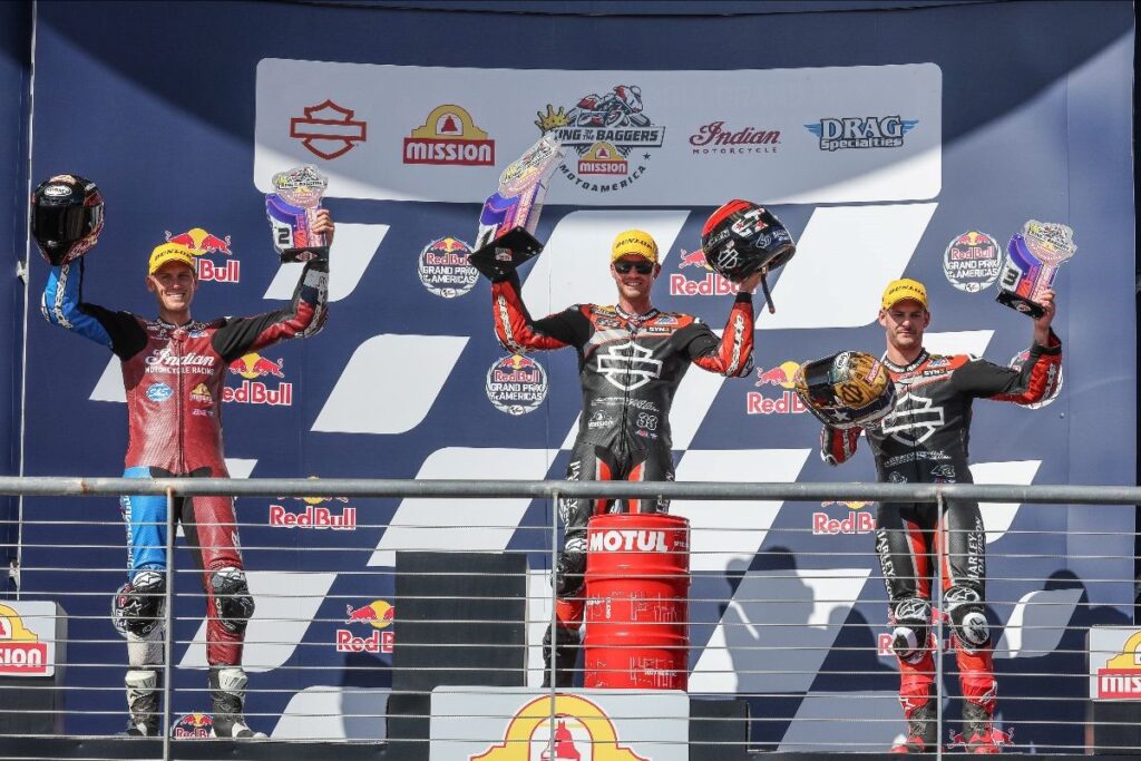 Motoamerican King of the Baggers COTA podium
