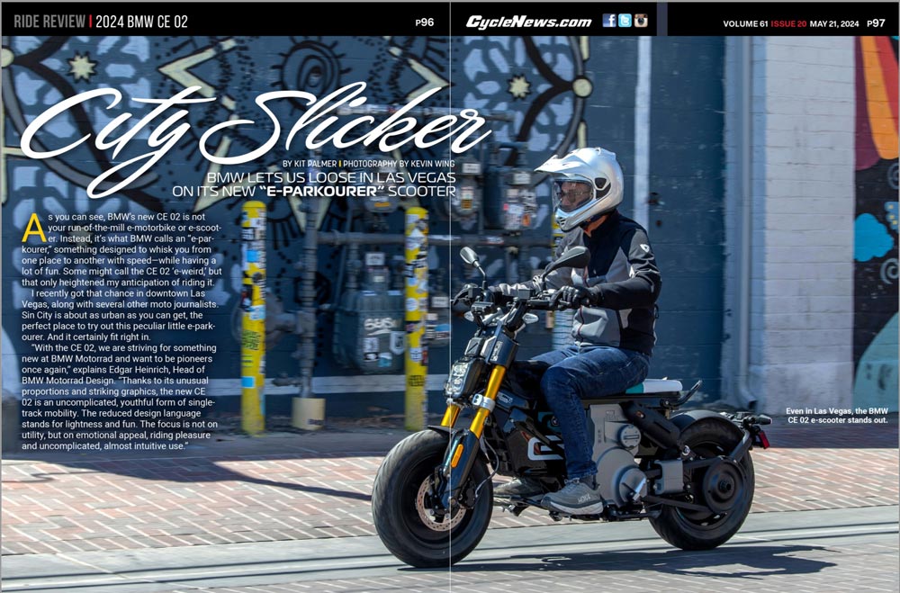 Cycle News Magazine 2024 BMW CE 02 Review