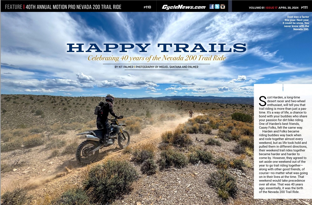 Cycle News Magazine 2024 Nevada 200 Trail Ride
