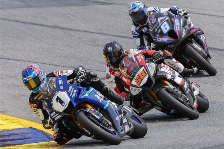 MotoAmerica Superbikes Jake Gagne (1) and Cameron Beaubier (6)
