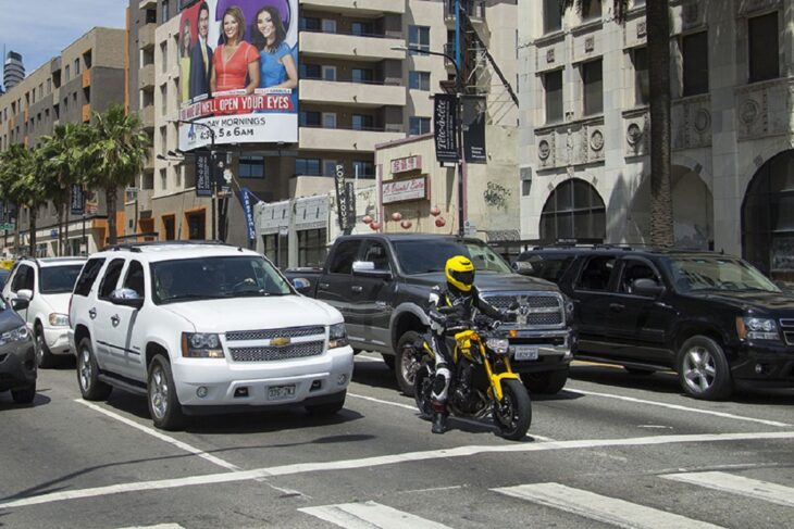 Motorcycle Lane Filtering. Photo Courtesy of American Motorcyclist Association