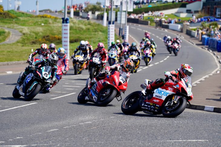 Glenn Irwin leads the way in the Superbike race.