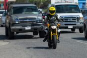 motorcyclist in traffic