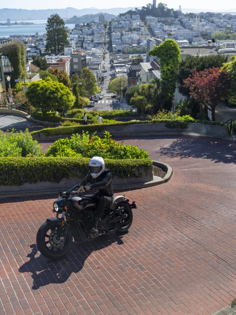 2025 Indian Motorcycle Scout on Lombard Street 2025 Indian Motorcycle Scout on Lombard Street