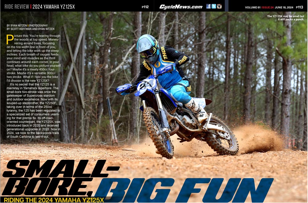 2024 Yamaha YZ125X Review Cycle News