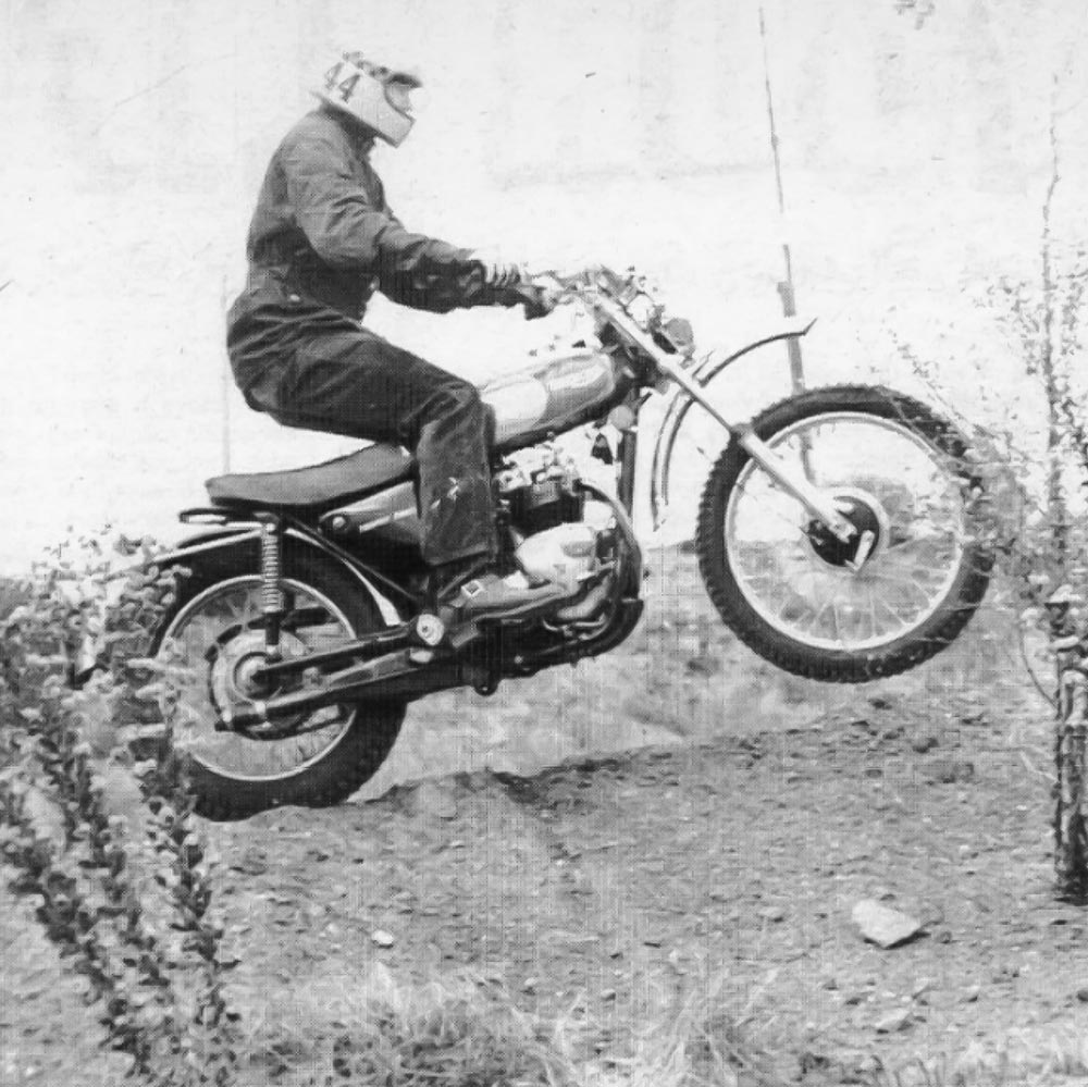 1973 Triumph Trophy Trail (TR5T) jumping