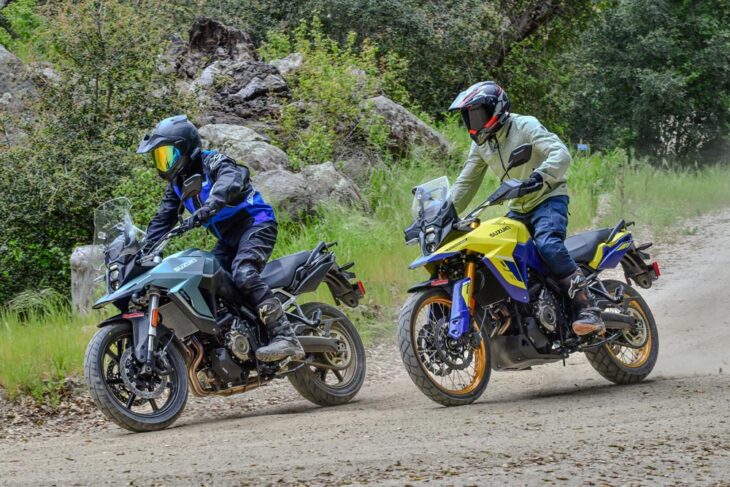 2024 Suzuki V-Strom 800DE and V-Strom 800 on pavement