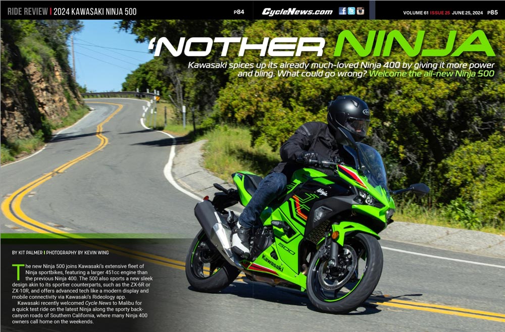 Cycle News Magazine 2024 Kawasaki Ninja 500 Review Cycle News Magazine 2024 Kawasaki Ninja 500 Review