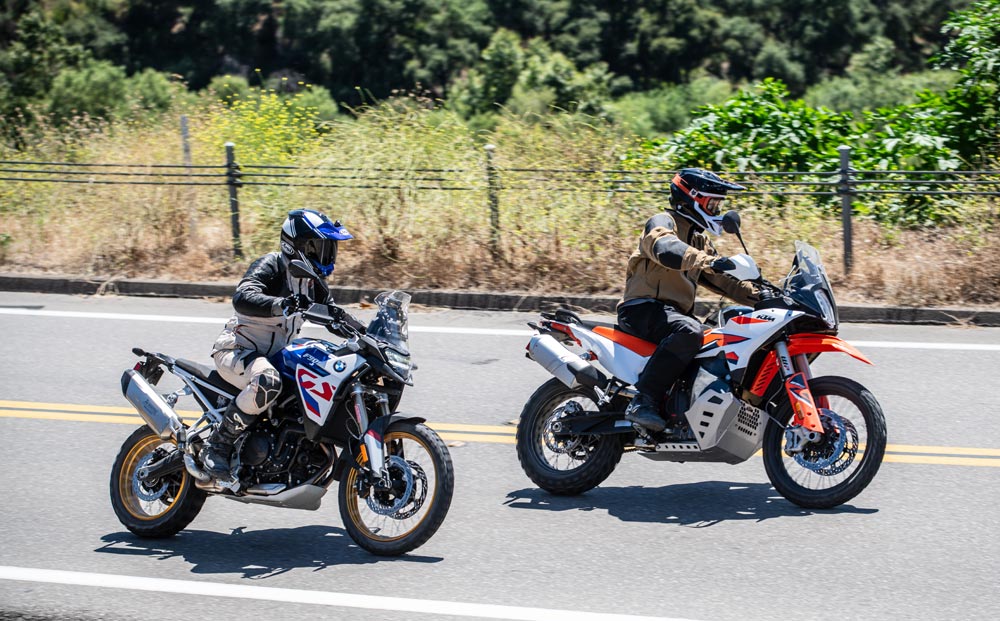 2024 BMW F 900 GS and KTM 890 Adventure R street riding