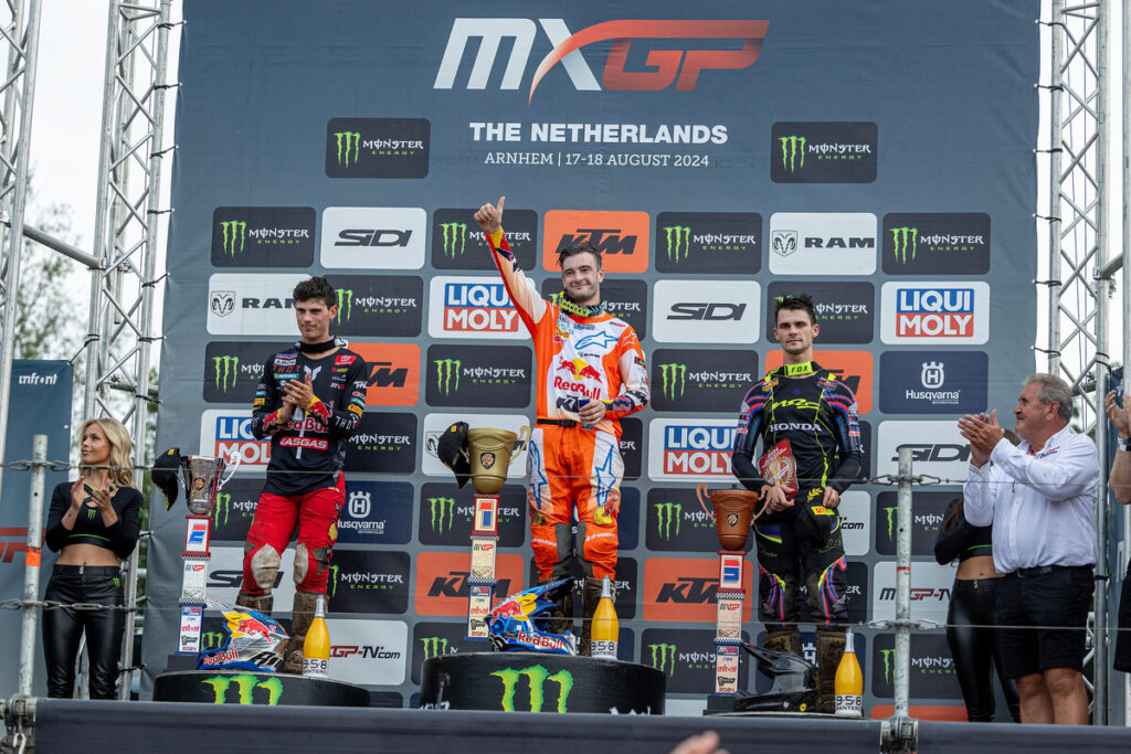 MXGP podium at 2024 Dutch MXGP