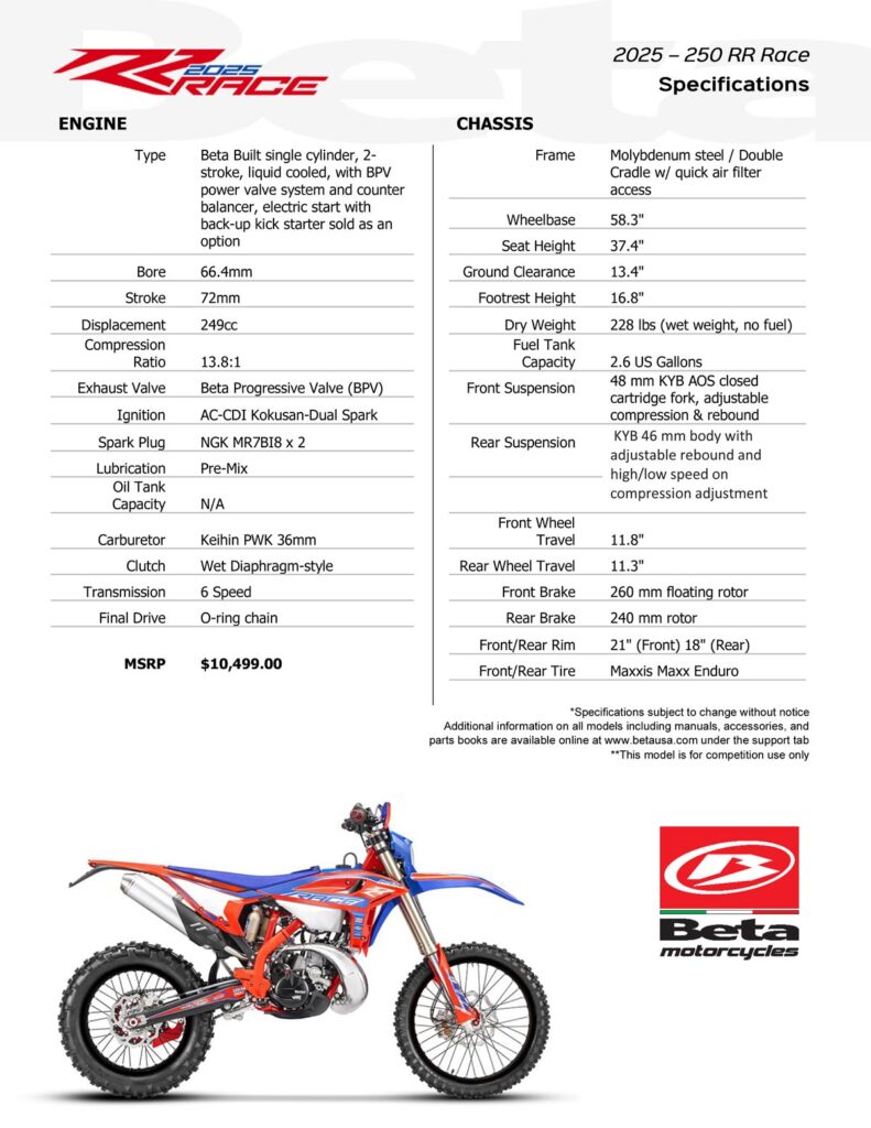New 2025 Beta RR Race OffRoaders Prices and Specs Cycle News