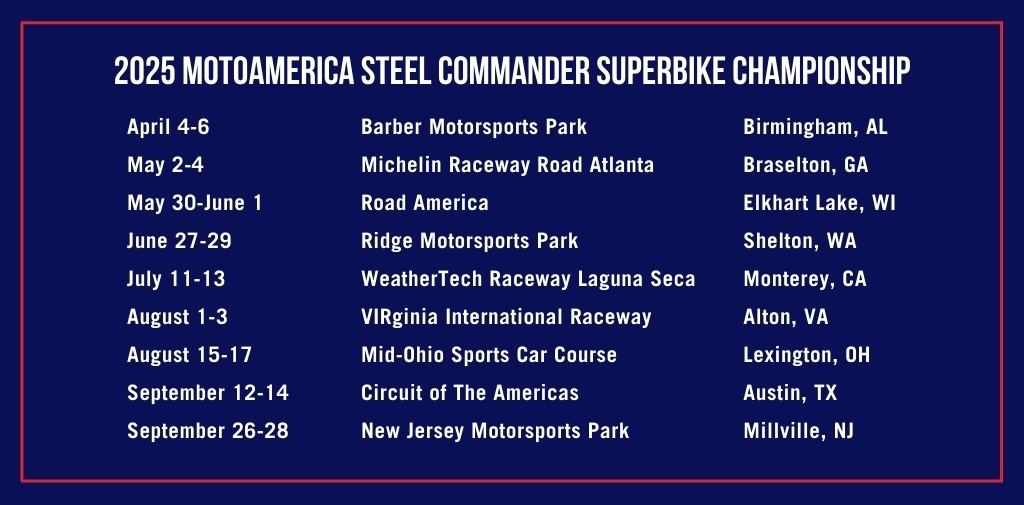 2025 MotoAmerica Championship Schedule Cycle News